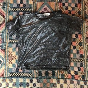 Sparkly Charcoal Mesh crop T